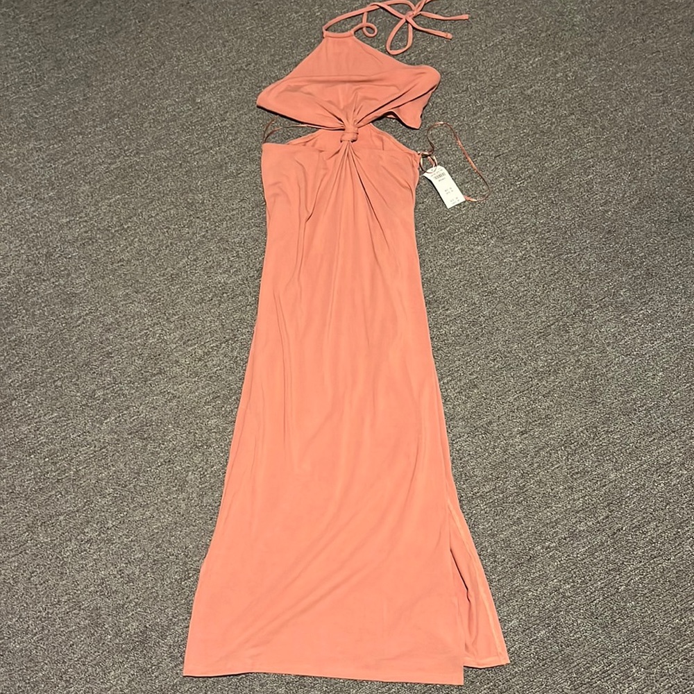 Halter top slit dress